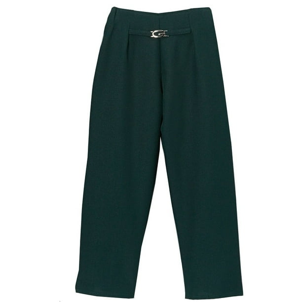 Kids News Girls Green Pleated School Uniform Trouser Pants 1018