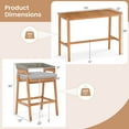 thumbnail image 3 of Costway 3 PCS Patio Counter Height Bar Set with 2 Cushioned Barstools Curved Rattan Back, 3 of 8