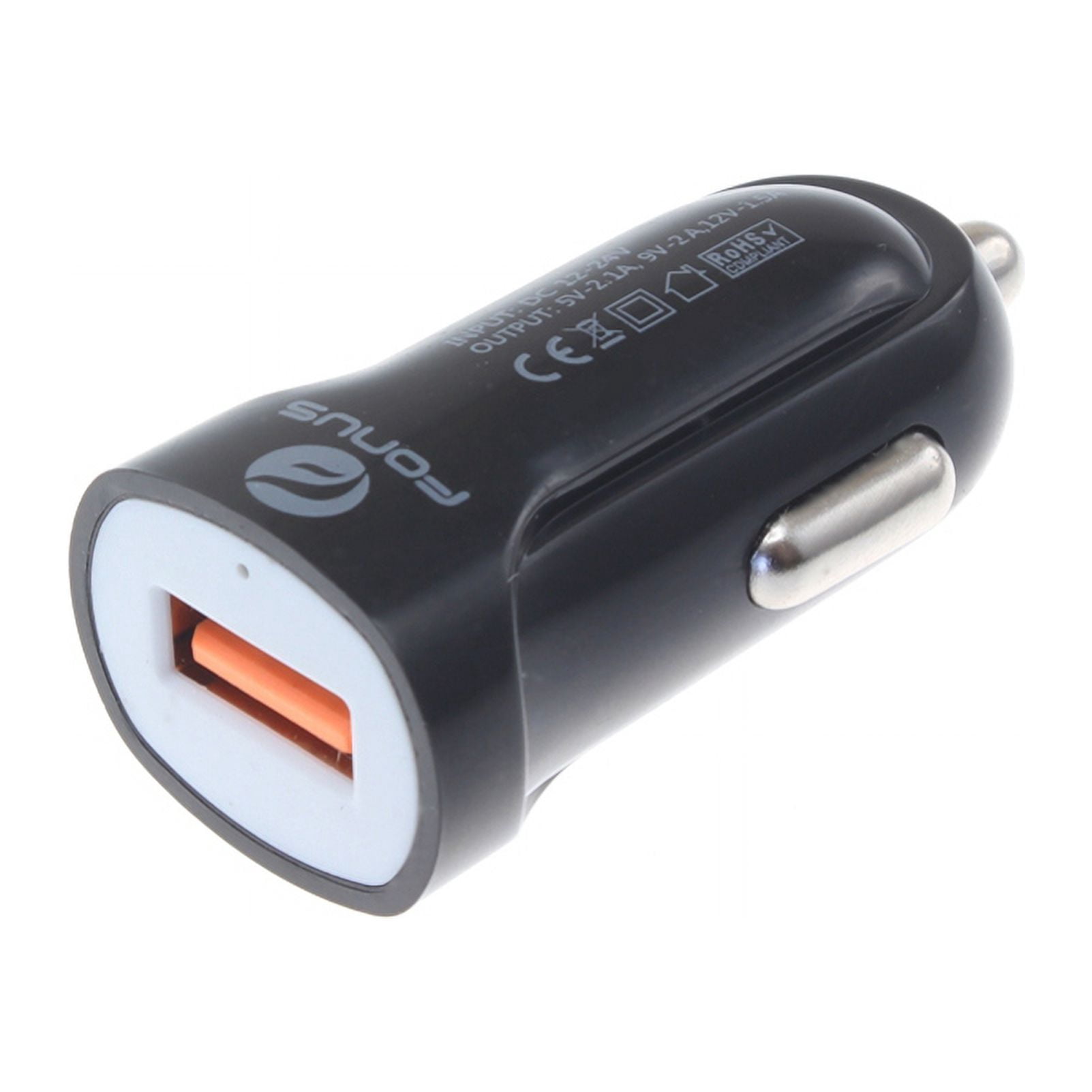 Type-C Retractable USB Cable w Fast USB Port 18W Car Charger N5M for Motorola Revvlry Plus, Moto G7 Power Play G6 - Nokia 3.1, 7.1, 8, Plus - OnePlus 5T, 6, 6T, 7 Pro - Razer Phone 2