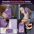 thumbnail image 6 of Magnetic for iPhone 15 Case with Stand [ Grade Drop Tested][Compatible with Magnet] Ring Translucent Slim Hard Back Soft Edge, Purple, 6 of 14