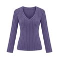 thumbnail image 4 of yillto Thin Sweaters for Womens V Neck Long Sleeve Ribbed Blouse Lightweight Knit Fall Sweater Thermal Tops S-2XL, 4 of 7