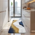 thumbnail image 4 of Blue and Gold Marble Glitter Waves Pattern Kitchen Rug Mat,Kitchen Runner Rugs Non Skid Washable,Decorative Kitchen Floor Mats for Kitchen,Sink,Laundry,17"x47.2", 4 of 7
