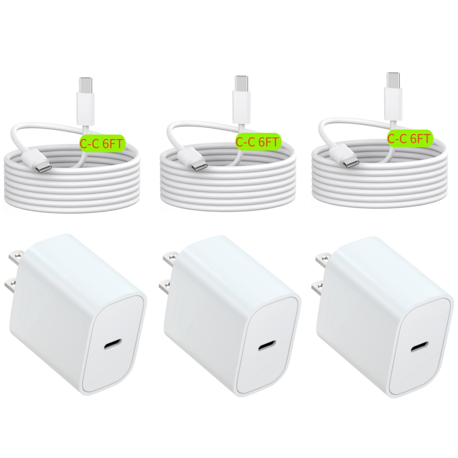 iPhone17 16 15 Charger Fast Charging, 20W USB C Charger Block with 6FT Long USB C Charging Cable Cord for iPhone 16 Pro Max/16 Pro/16/16 Plus, 15 Pro Max/15 Pro/15,iPad Pro/Air, Android Phone