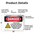 thumbnail image 2 of (2 Pack) X-Ray In Use If You Are Pregnant OSHA Danger Sign 10 Inch X 7 Inch Indoor / Outdoor Rust-Free Aluminum Metal Signs for Workplace, Workshop, and Construction Site, Made in the, 2 of 8