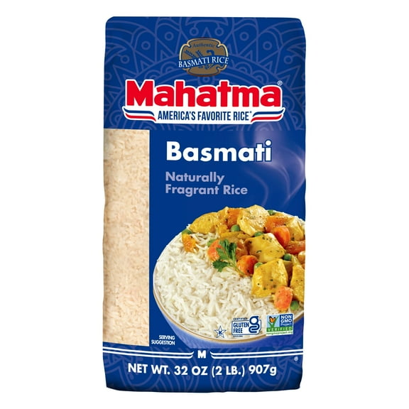 Mahatma Indian Basmati Rice, 32-Ounce Bag of Rice (Pack of 16)