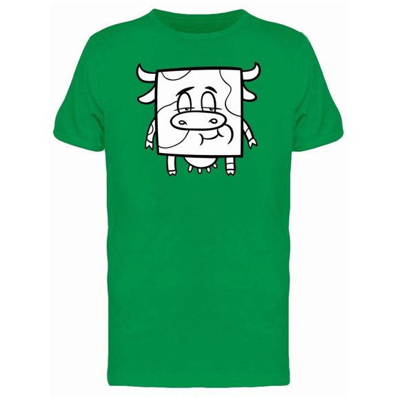 Cool Square Cow Cartoon Tee Men's -Image by Shutterstock