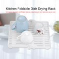 thumbnail image 1 of Qiilu Home Kitchen Foldable Dish Plate Drying Rack Organizer Drainer Cutlery Plastic Storage Holder, Dish Drainer, Dish Drying Rack, 1 of 7