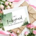 thumbnail image 4 of Koyal Wholesale Wedding Day Gift Cards with Envelopes Emerald Green Watercolor To My Bridesmaid On My Wedding Day (8), 4 of 5