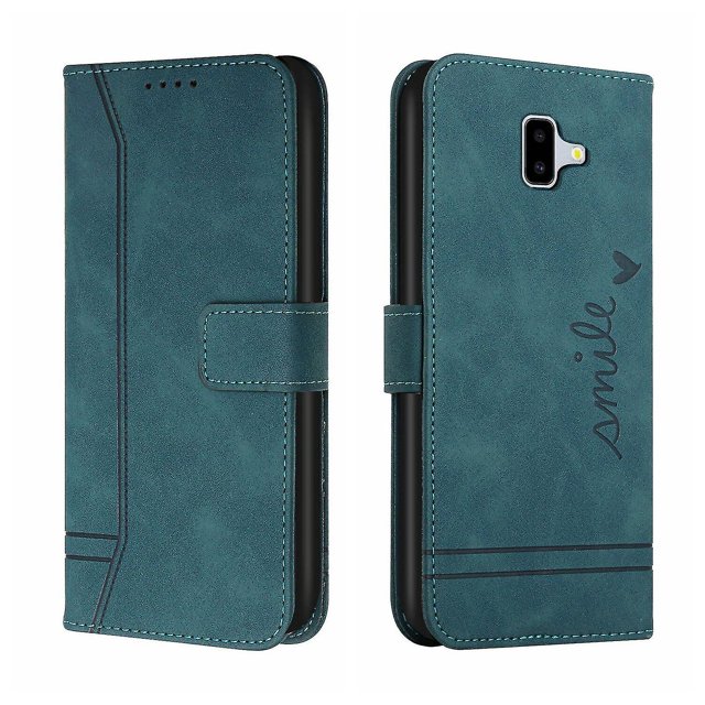 Funda con tapa estilo vintage para Samsung J6 Plus, ranura para múltiples tarjetas, protección total, estilo retro, material PU+TPU
