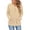 Beige, variant on Nowekniz Women Henley Neck Hoodie Pullover Sweater, Long Sleeve Loose Zip Up Casual Sweatshirt with Drawstring Hood, Three Decorative Buttons and Kangaroo Pocket