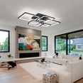 thumbnail image 2 of Luz LED de techo Shine LUEST de 80 cm regulable, 6 aros, con control remoto, 2 of 9
