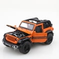 thumbnail image 2 of Vehículo todoterreno Wrangler convertible 1/36, metal fundido a presión, juguete para niño, cuatro puertas que se pueden abrir, función extraíble,convertible  naranja, 2 of 7