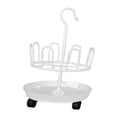 thumbnail image 1 of Lipstore Revolving Shoe Tree Freestanding Shoe Display with Wheels Shoe Storage Organizer White Single Layer, 1 of 8