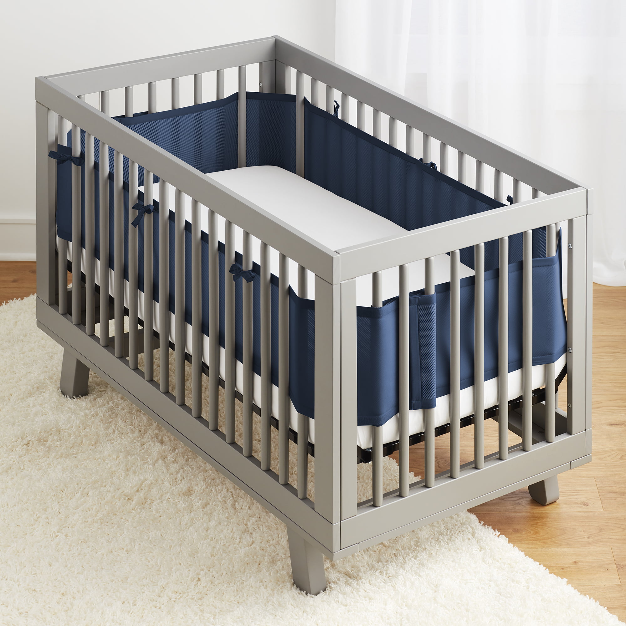 BreathableBaby, Classic Breathable - Mesh Crib Liner- True Navy ...