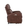 thumbnail image 3 of Eva 38 Inch Power Lift Recliner Chair- Brown Faux Leather- Solid Wood, 3 of 6