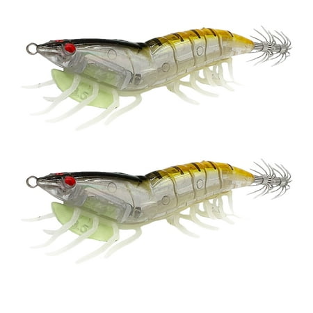ROZYARD Squid Jig with Rings Bead Cuttlefish Hook Glow Jig Hook for Fishing