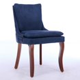thumbnail image 2 of Lumen Modern Upholstered Chenille Dining Chairs with Nailhead Trim, Rubberwood, Blue, Set of 2, 2 of 11