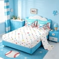 thumbnail image 3 of meiyoeat Watercolor Baseball Cream 7 Pieces Full Size Bedding Sets For Kids,Ball Ice Drip Full Size Bed in a Bag For Boys,Reversible, 3 of 7