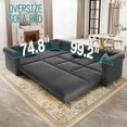 thumbnail image 5 of Timbernest 115.3" Sectional Sleeper Sofa with Pull Out Bed, L Shape Couch for Living Room, Button Tufted and Gold Trim Rolled Arms, Velvet Gray, 5 of 13