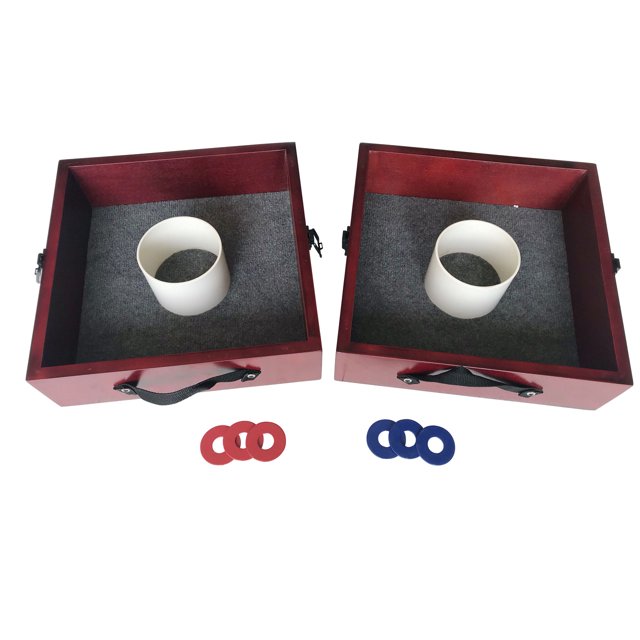 HAN'S DELTA Professional Washer Toss Game Set - Includes 2 Target Boxes and 6 Steel Washers, Carry Handles and Locking Hatch