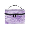 thumbnail image 2 of DIXRUYEE Train Case Cosmetics Organizer Fashion Lavender Floral Elegance Printed Size: 9x6.2x6.5 in, 2 of 5