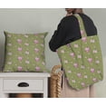 thumbnail image 5 of Soimoi Green Poly Georgette Fabric Pink Flower & Check Decor Fabric Printed BTY 52 Inch Wide, 5 of 5