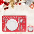 thumbnail image 5 of 6 manteles y posavasos navideños para mesa de comedor navideña Decoraciones (rojo), 5 of 5