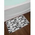 thumbnail image 2 of Butterfly Bath Mat, Bicoloured Silhouettes of Flying Insects with Different Style Wings, Plush Bathroom Decor Mat with Non Slip Backing, 29.5" X 17.5", Charcoal Grey and White, by Ambesonne, 2 of 2