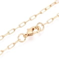thumbnail image 2 of 6pcs Brass Paperclip Chains Drawn Elongated Cable Chain Necklace Making with Lobster Claw Clasps Real 18K golden Plated 17.71 inch(45cm) long Link: 5x2x0.7mm Jump Ring: 4x1mm, 2 of 2