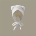 thumbnail image 4 of Cute Bear Ear Winter Beanie Women's Fuzzy Knit Hat With Chin Strap Warm Skull Cap For Cold Weather And Travel, 4 of 8