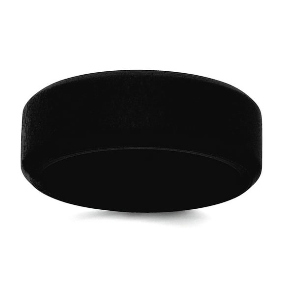 Silicone Black 8mm Band Size 8 Ring for Women and Men