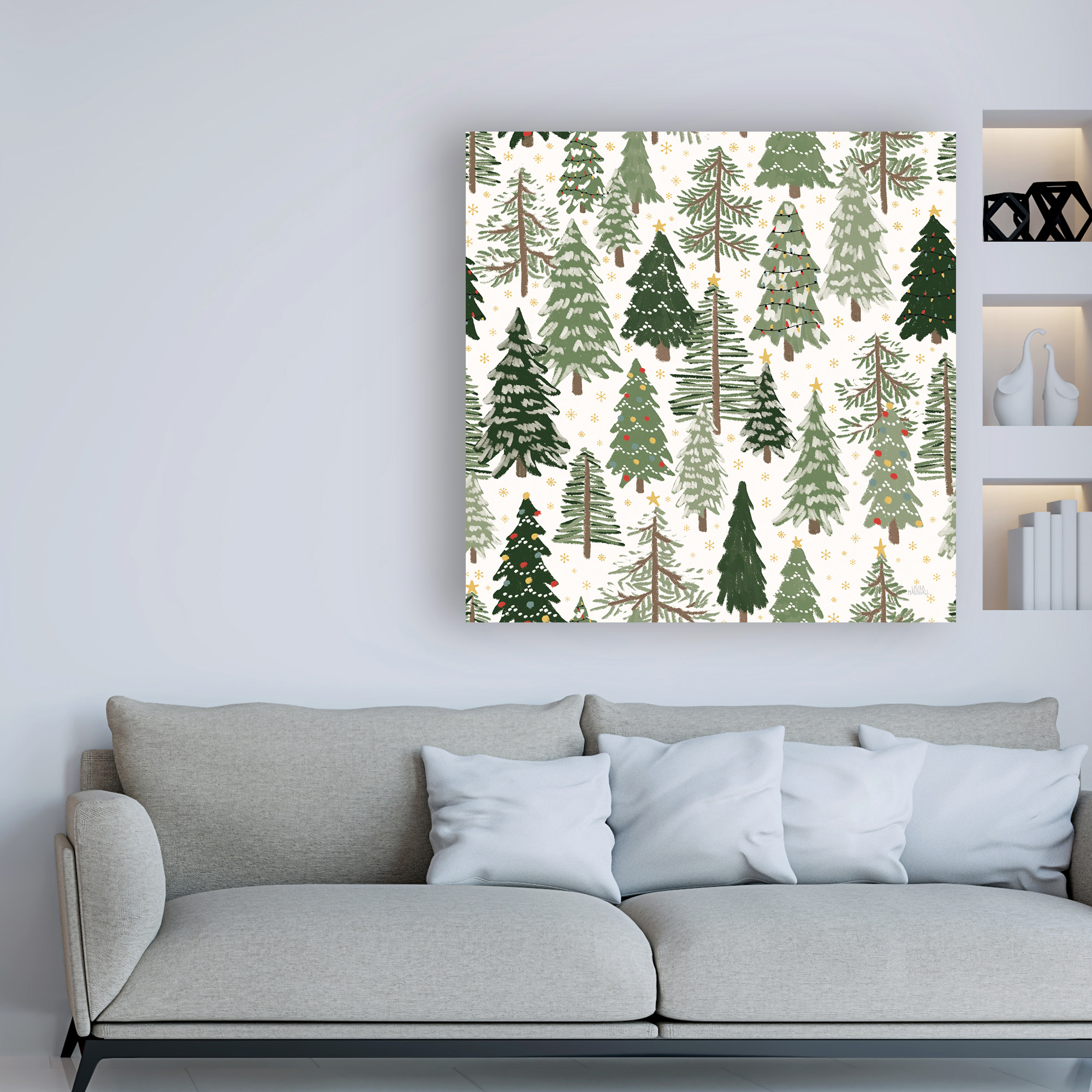 Trademark Fine Art 'Christmas Village Pattern XII' Canvas Art by Laura Marshall