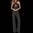 thumbnail image 2 of up to 60% off Gifts Usmixi Rompers for Women Party Club Sexy Hollow out Y2k Style Slim Summer Jumpsuits Halter Sleeveless Formal Solid Long Womens Jumpsuits on, 2 of 5