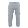 thumbnail image 2 of Mens Loose Cargo Pants Cual Drawstring Eltic Waist Wide Leg Athletic Sweatpants Outdoor Trousers, 2 of 4