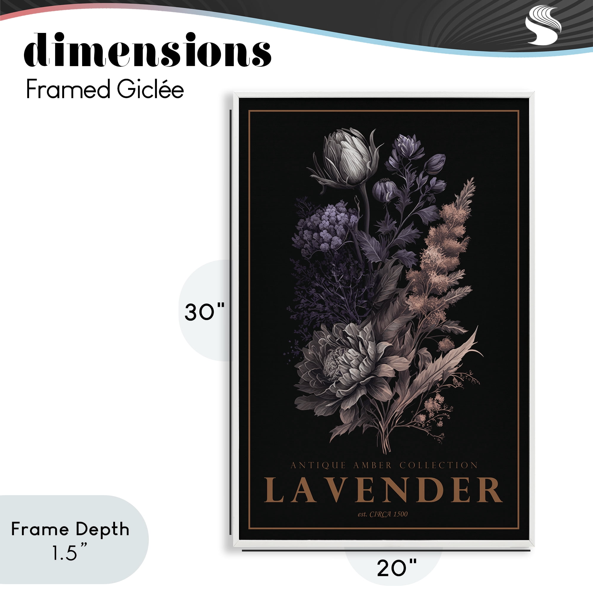 Stupell Industries Antique Lavender Light White Framed Giclee Art, design by Chris Giampietro
