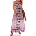 thumbnail image 1 of Vestido sin mangas con cita bíblica floral de Miqueas 6:8 Vestido de cumpleaños Vestido largo de verano para mujer Vestidos largos, 1 of 7