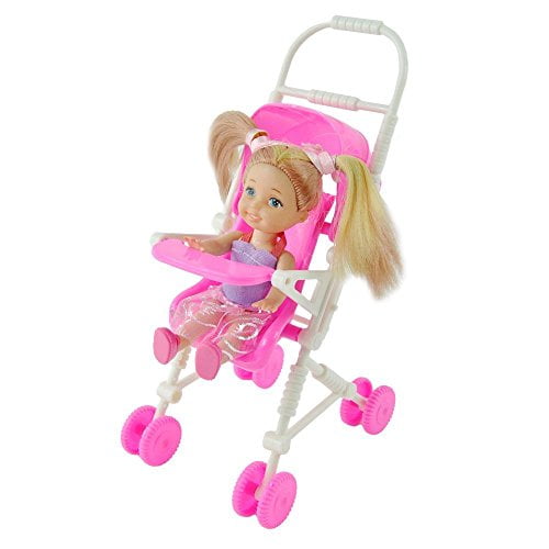 Kelly Doll Stroller Trolley Nursery Furniture Toy Girl Gift _ec