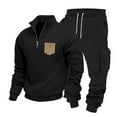 thumbnail image 6 of YueHuiYing Men's Tracksuit 2 Piece Sweatsuit Track Suit Zipper Long Sleeve Tops Jogging Pants Casual Outfits For Men's, 6 of 9
