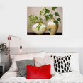 thumbnail image 4 of Nawypu Wall Art for Bathroom/Hallway, SZ HD Elegant Canvas Painting Prints of Green Spring Plants in Vases on Beige/Tan Picture Waterproof Decor, Ready to Hang, 4 of 4