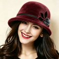 thumbnail image 2 of MEICHEN Winter Fuzzy Cloche Hat for Women Elegant Fashion Short Brim Bucket Hat Womens 1920s Accessories for Daily Church Party, 2 of 4