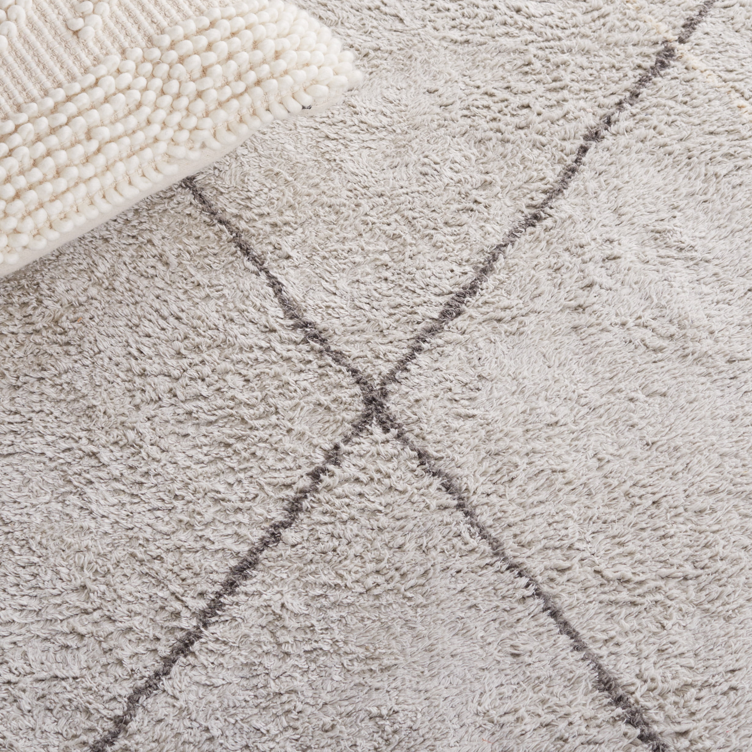 SAFAVIEH Easy Care Myrtle Cross Cotton Machine Washable Area Rug, Grey/Ivory, 8' x 10'