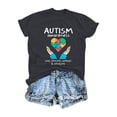thumbnail image 3 of Bibifish Womens Tee Tops Autism Awareness Print Soft Breathable Regular Fit Crewneck Short-Sleeve Tee Tops Summer Daily Commute Chic Wear, 3 of 3