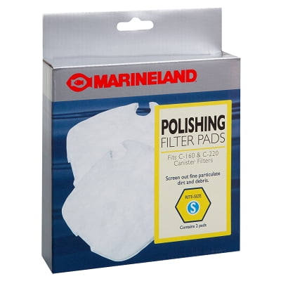 Aquatics Marineland PA11480 Blue Replacement Polishing Filter Media Pad For C-Series 160/220 Canister Filters, Rite-Size S, 2/Pack