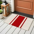 thumbnail image 4 of 2x3 Ft Entryway Area Rug, Red Vintage Kitchen Rug Runner Washable Floor Mat, Geometric Stripes Simple Lines Non Slip Indoor Door Mat Throw Carpet for Bathroom Living Room Bedroom, 4 of 8