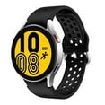 thumbnail image 2 of No Gaps Band for Samsung Galaxy Watch 4 40mm 44mm/Galaxy Watch 4 Classic 42mm 46mm Band,20mm Silicone Sport Replacement Adjustable Wristband with Stainless Steel Buckle Men Women -coal black, 2 of 9