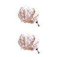 thumbnail image 4 of Qarigey Gorro de dormir de noche para niños con hebilla ajustable, gorro de dormir de satén, accesorio para la cabeza para el hogar, baño, hoteles, Rosado 2piezas Qarigey CBP320717, 4 of 6