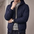 thumbnail image 2 of Zpanxa Men Winter Padded Coat with Hood Zip Up Windproof Casual Warm Quilted Jacket for Daily Wear, 2 of 7
