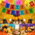 thumbnail image 5 of Day of the Dead Decorations, Dia De Los Muertos Party Decorations with Banner, 20 Pcs Day of the Dead Cutouts, 8 Pcs Paper Pom Poms, Halloween Sugar Skull Mexican Party Supplies, 5 of 5