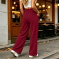 thumbnail image 6 of MLCDZ Womens Pants Corduroy Wide Leg Drawstring Elastic Waisted Side Slit Trousers with Pockets Casual Lightweight Workout Golf Gym Pants, 6 of 8
