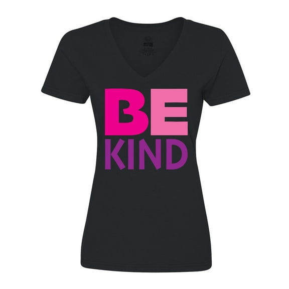 Inktastic Be Kind Logo in Pink and Purple Women's V-Neck T-Shirt